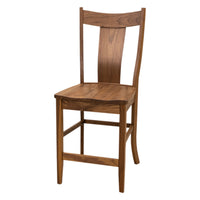 Emerald 24" Walnut Wood Stationary Bar Stool | NAT