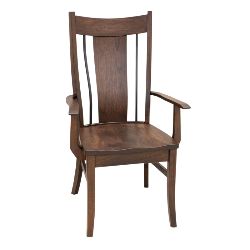 Emerald Hickory Wood Arm Dining Chair | BV