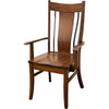 Emerald Rustic Quarter Sawn White Oak Wood Arm Dining Chair | GB