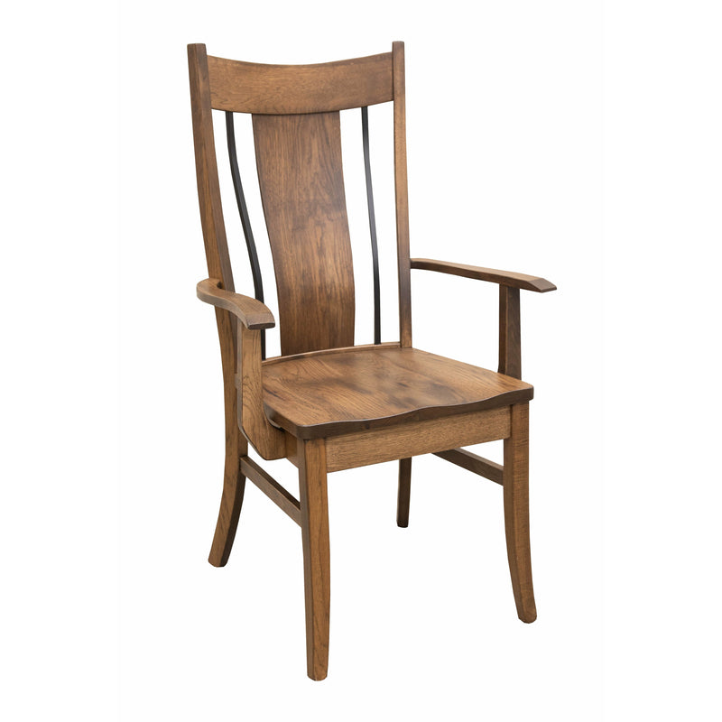 Emerald Hickory Wood Arm Dining Chair | CO