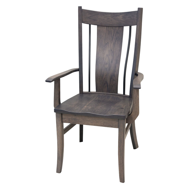 Emerald Hickory Wood Arm Dining Chair | GS