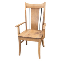 Emerald Hickory Wood Arm Dining Chair | WB