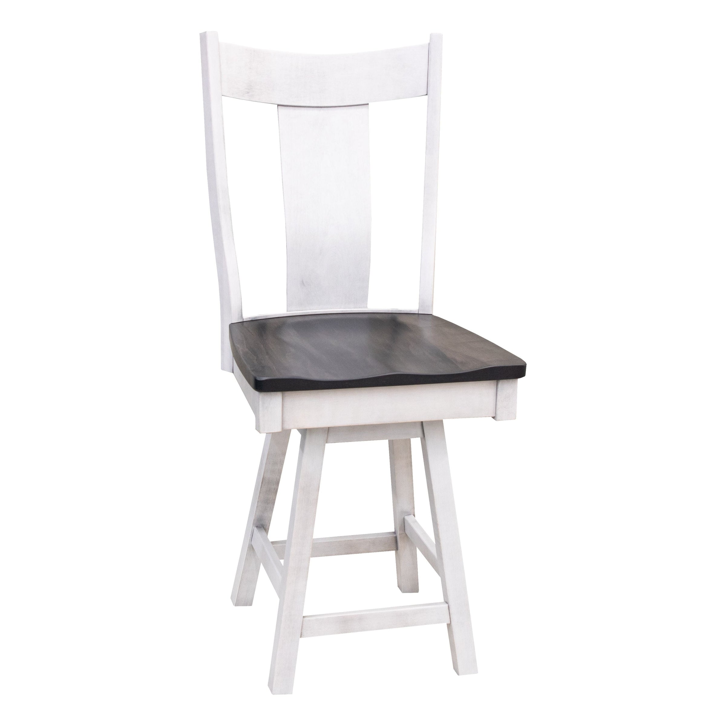 Emerald 24" White & Wood Swivel Bar Stool | M-AV&GS