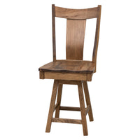 Emerald 24" Hickory Wood Swivel Bar Stool | CO