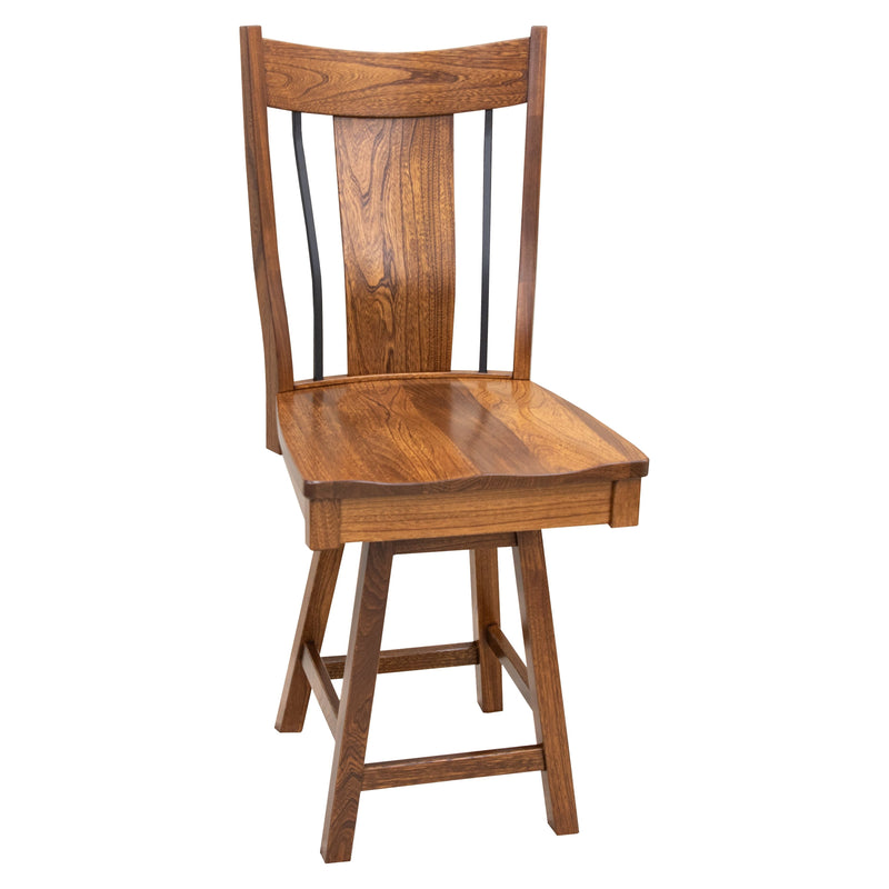 Emerald 24" Elm Wood Swivel Bar Stool | MC