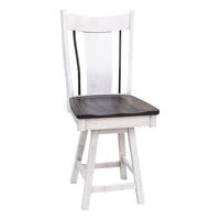 Emerald 24" White & Wood Swivel Bar Stool | M-AV&GS