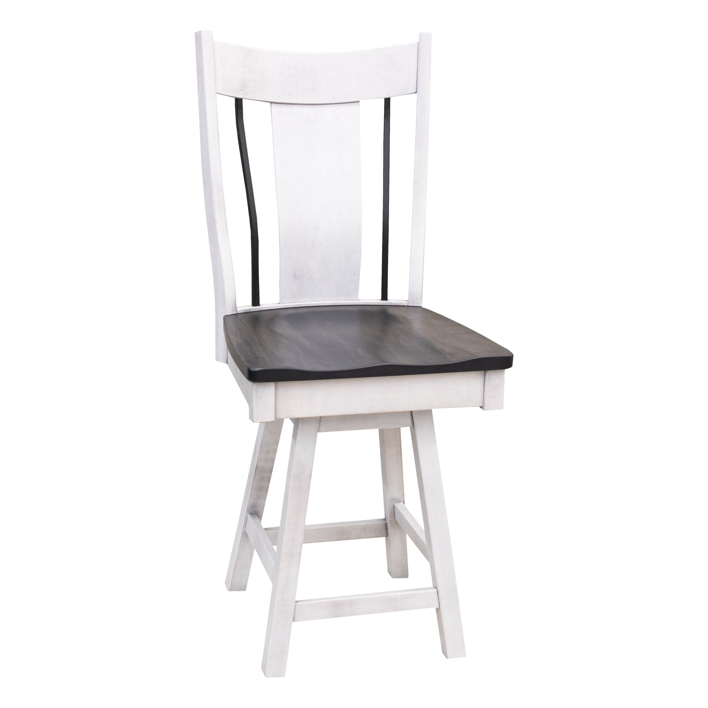 Emerald 24" White & Wood Swivel Bar Stool | M-AV&GS