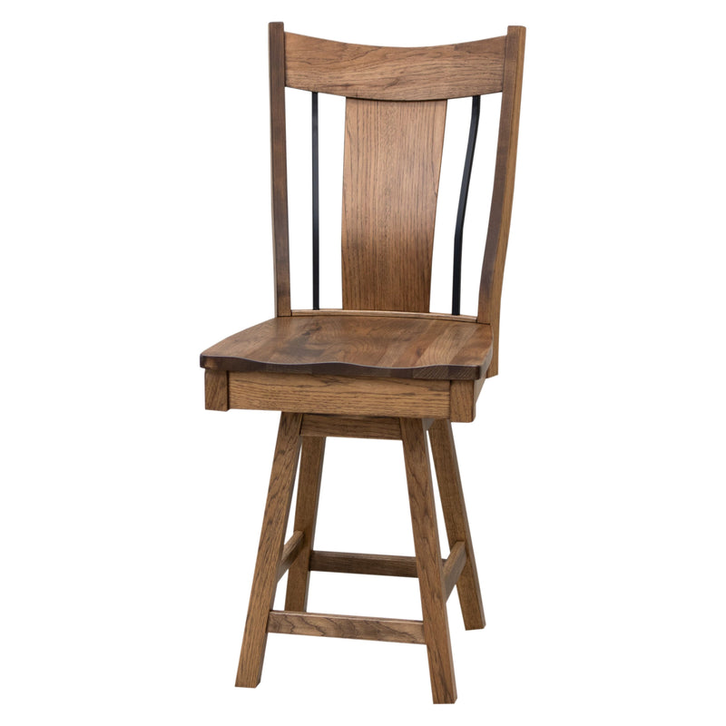 Emerald 24" Hickory Wood Swivel Bar Stool | CO