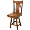 Emerald 24" Rustic Quarter Sawn White Oak Wood Swivel Bar Stool | GB