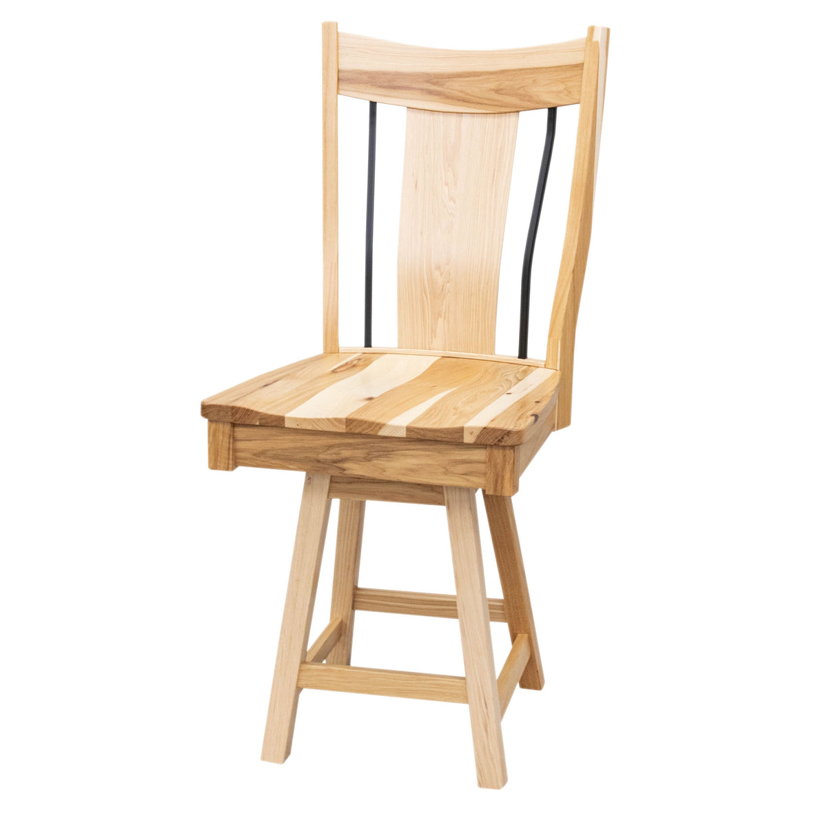Emerald 24" Hickory Wood Swivel Bar Stool | NAT