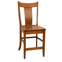 Emerald 24" Quarter Sawn White Oak Wood Stationary Bar Stool | MC