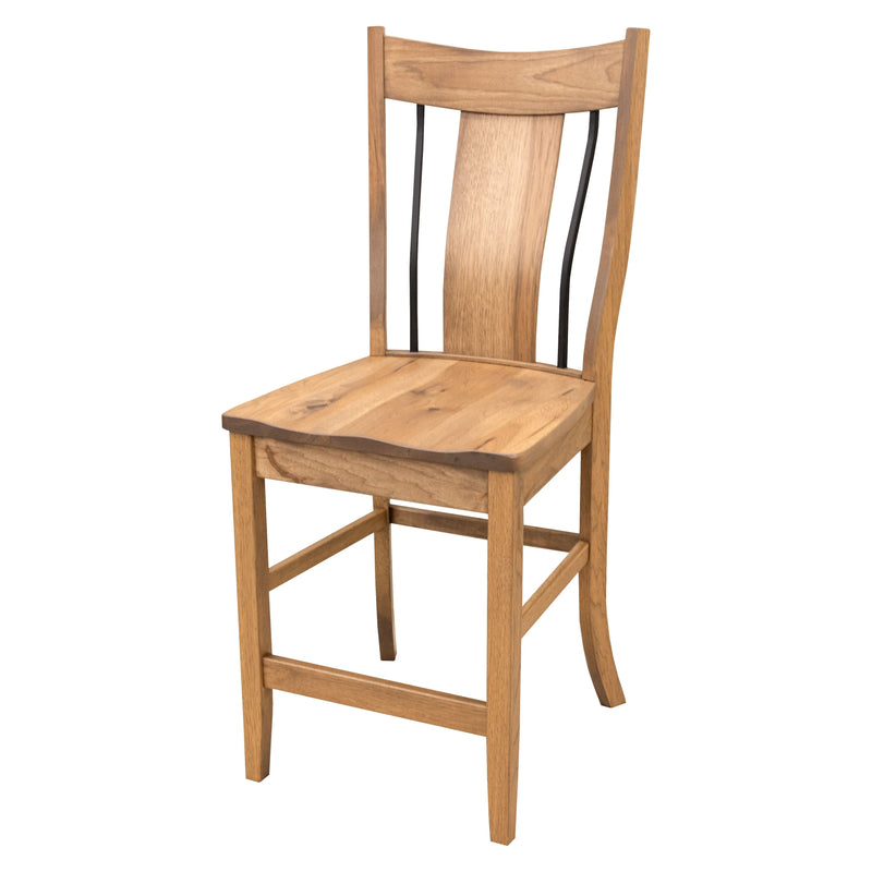Emerald 24" Hickory Wood Stationary Bar Stool | WB