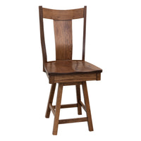 Emerald 24" Hickory Wood Swivel Bar Stool | ASB