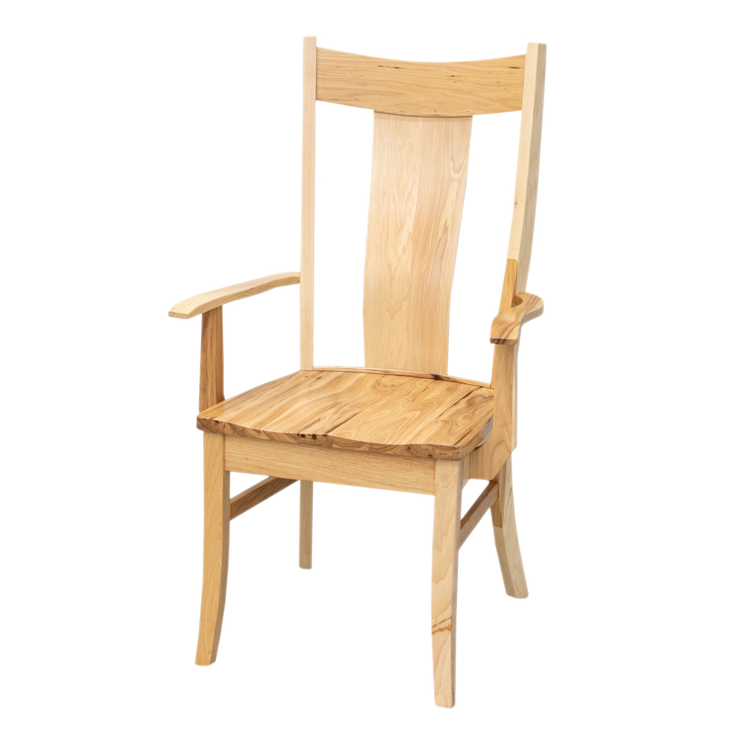 Emerald Hickory Wood Arm Dining Chair | NAT