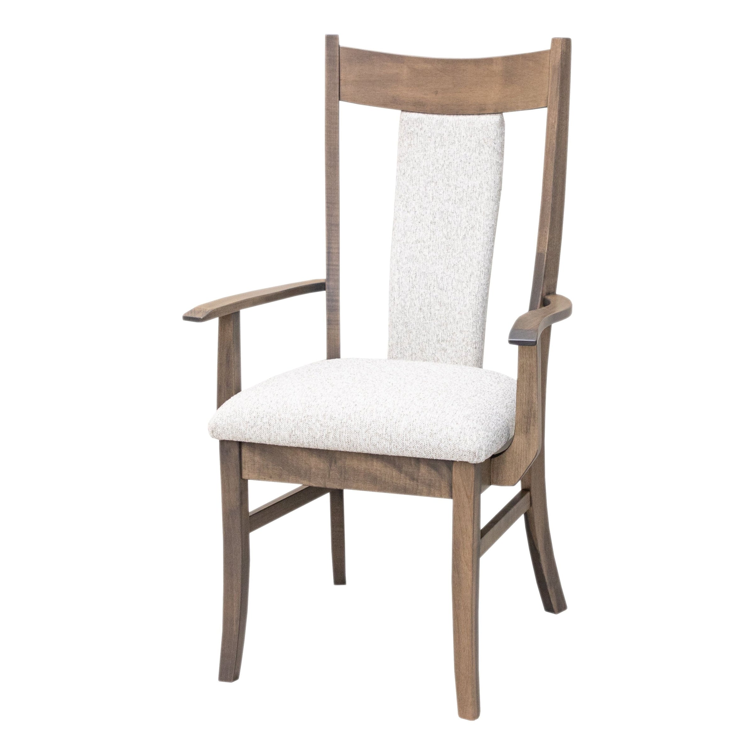 Emerald Maple Wood Arm Dining Chair with Fabric Back & Seat | SP