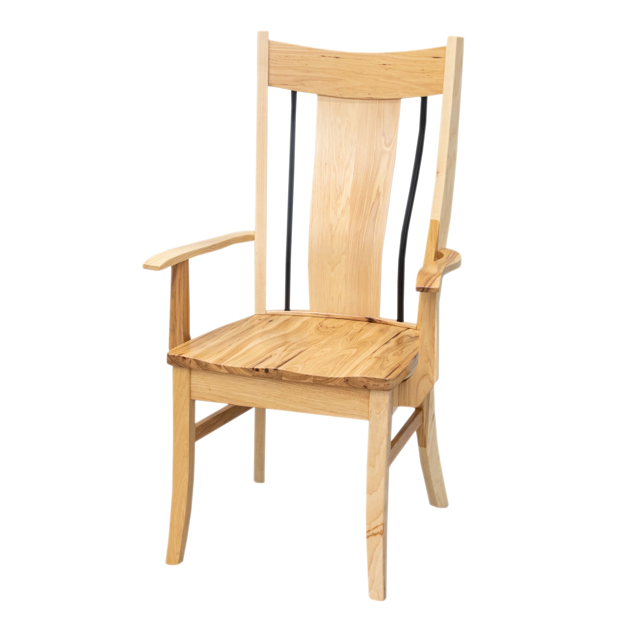 Emerald Hickory Wood Arm Dining Chair | NAT