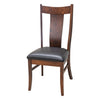Emerald Cherry Wood Side Dining Chair with Black Faux Leather Seat | GB