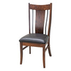 Emerald Cherry Wood Side Dining Chair with Black Faux Leather Seat | GB