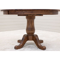 Erwin Round Hickory Wood Extending Dining Table | ASB