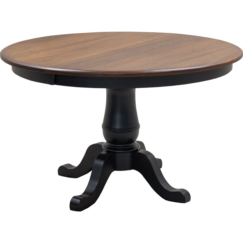 Erwin Round Black & Wood Extending Dining Table | M-EB&E-MC