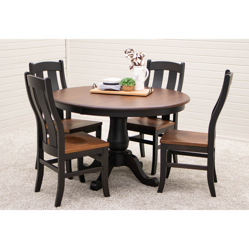 Erwin Round Black & Cherry Extending Dining Table | M-EB&C-GB