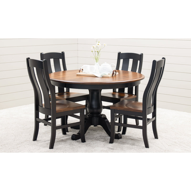 Erwin Round Black & Wood Extending Dining Table | M-EB&E-MC