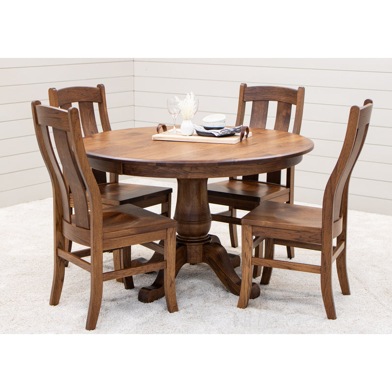 Erwin Round Hickory Wood Extending Dining Table | ASB