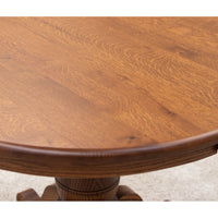 Erwin Round Quarter Sawn White Oak Wood Extending Dining Table | MC