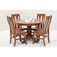 Erwin Round Quarter Sawn White Oak Wood Extending Dining Table | MC