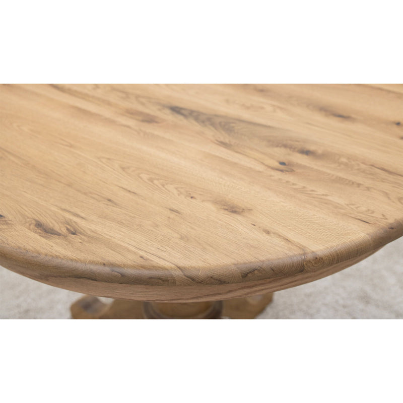 Erwin Round White Oak Wood Extending Dining Table | DS