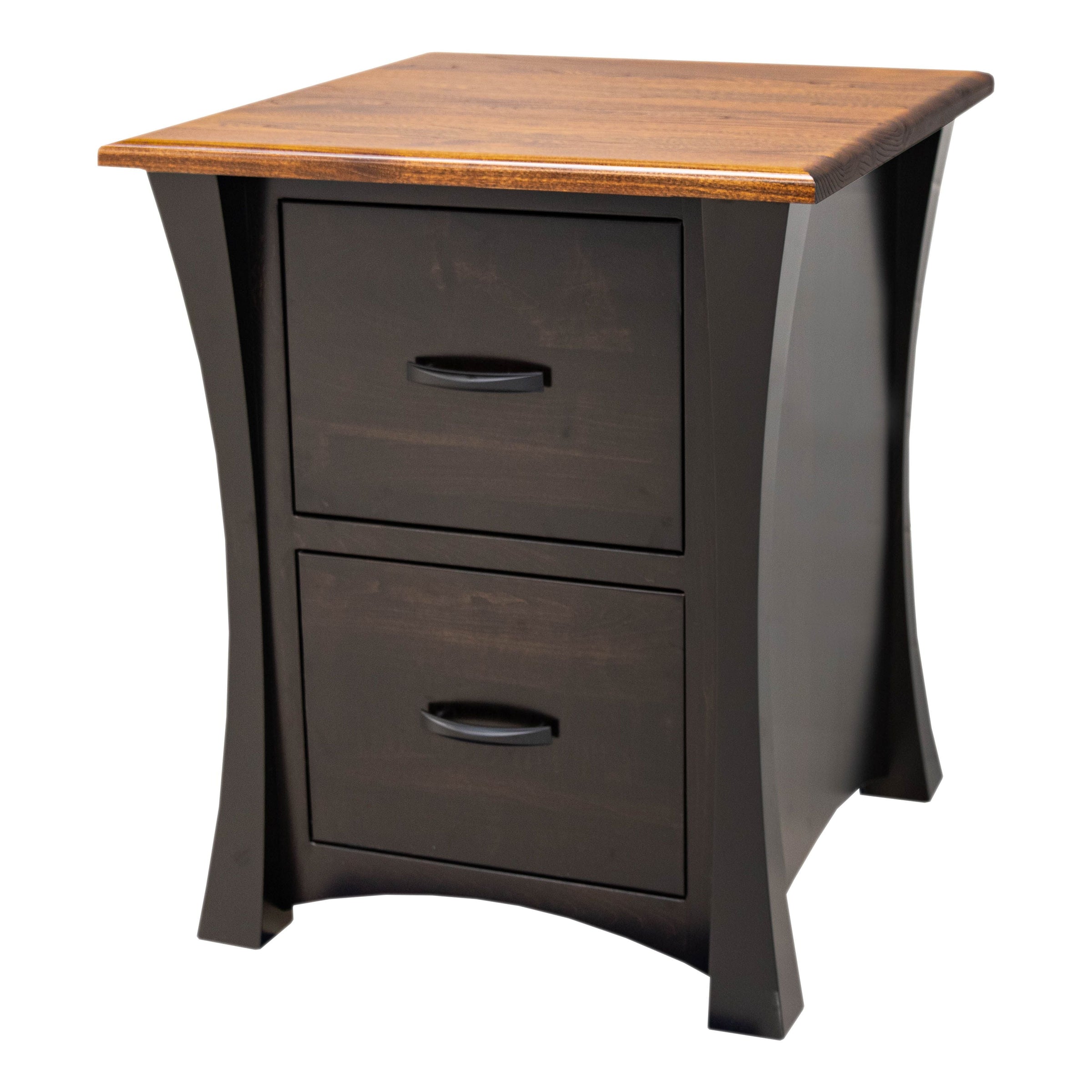 Brookstone Black & Elm Wood 2-Drawer File Cabinet | M-EB&E-MC