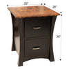 Brookstone Black & Wood 2-Drawer File Cabinet | M-EB&BIR-ASB