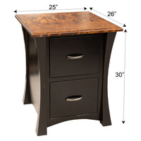Brookstone Black & Wood 2-Drawer File Cabinet | M-EB&BIR-ASB