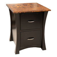 Brookstone Black & Wood 2-Drawer File Cabinet | M-EB&BIR-ASB