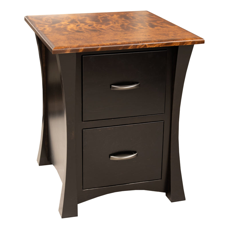 Brookstone Black & Wood 2-Drawer File Cabinet | M-EB&BIR-ASB
