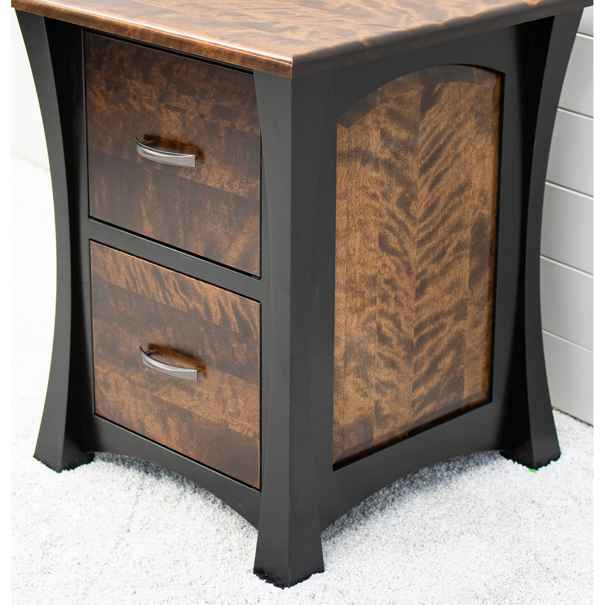 Brookstone Black & Wood 2-Drawer File Cabinet with Panels | M-EB&BIR-ASB