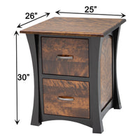 Brookstone Black & Wood 2-Drawer File Cabinet with Panels | M-EB&BIR-ASB