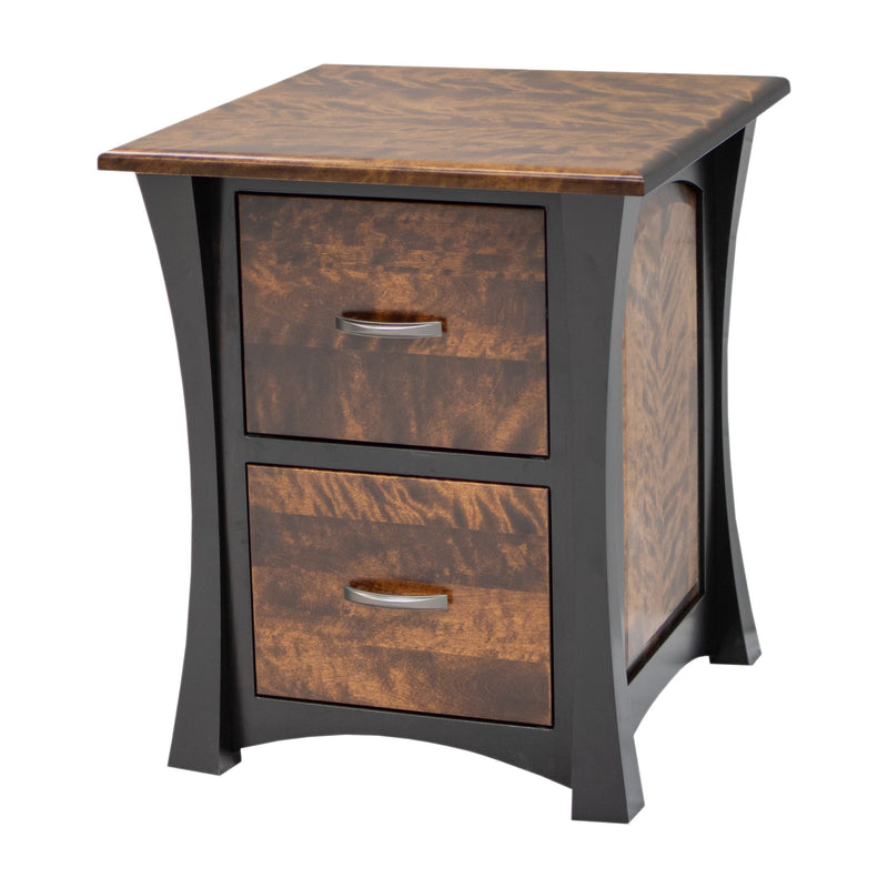 Brookstone Black & Wood 2-Drawer File Cabinet with Panels | M-EB&BIR-ASB