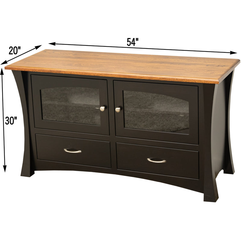 Brookstone 54" Black & Wood TV Console | M-EB&E-MC
