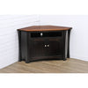 Brookstone Black & Wood Corner TV Console with VCR Shelf | M-EB&E-MC