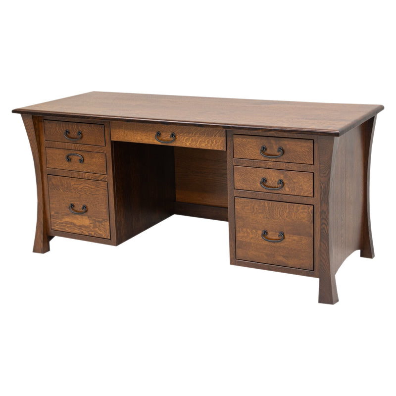 Brookstone Quarter Sawn White Oak Wood Executive Desk | ASB