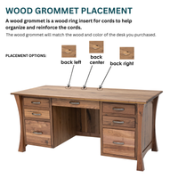 Brookstone Black & Elm Wood Executive Desk with Panels | M-EB&E-MC