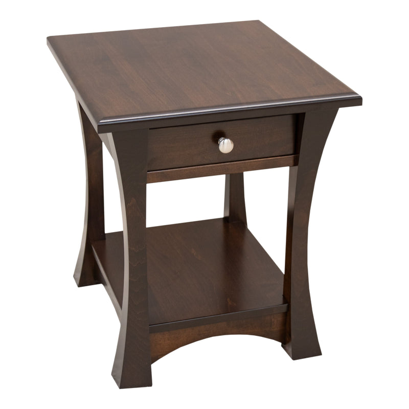 Brookstone Maple Wood Large Square Open End Table | RT