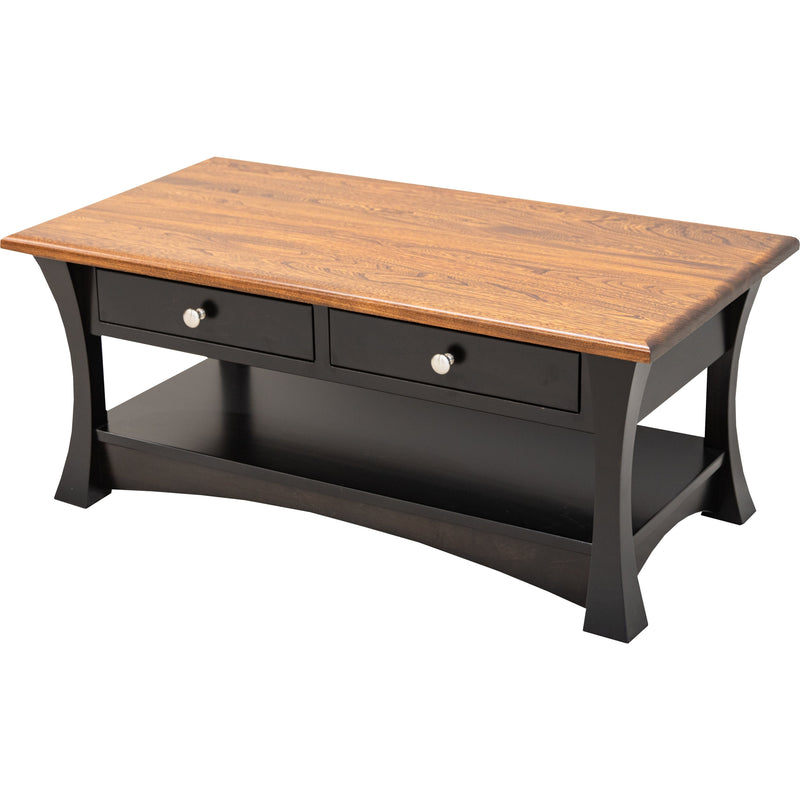 Brookstone Black & Wood Rectangle Open Coffee Table | M-EB&E-MC
