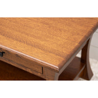 Brookstone Quarter Sawn White Oak Wood Rectangle Open Coffee Table | MC