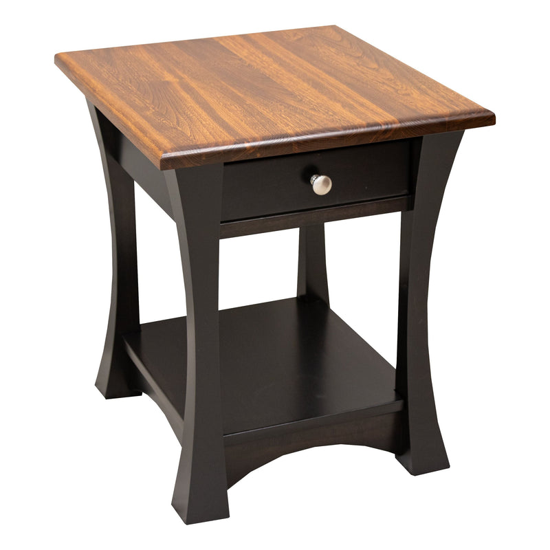 Brookstone Black & Wood Large Square Open End Table | M-EB&E-MC