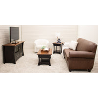 Brookstone Black & Wood Large Square Open End Table | M-EB&E-MC