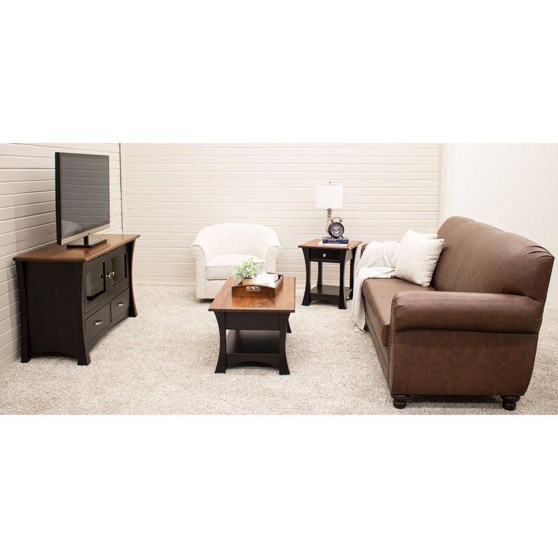 Brookstone Black & Wood Large Square Open End Table | M-EB&E-MC