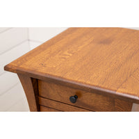 Brookstone Quarter Sawn White Oak Wood Large Square Enclosed End Table | MC