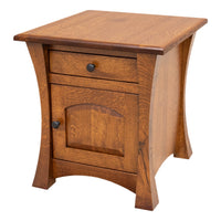 Brookstone Quarter Sawn White Oak Wood Large Square Enclosed End Table | MC